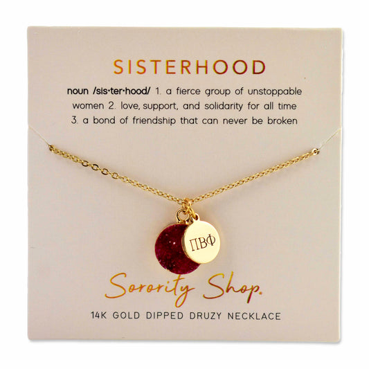 Pi Beta Phi Sisterhood Druzy Necklace