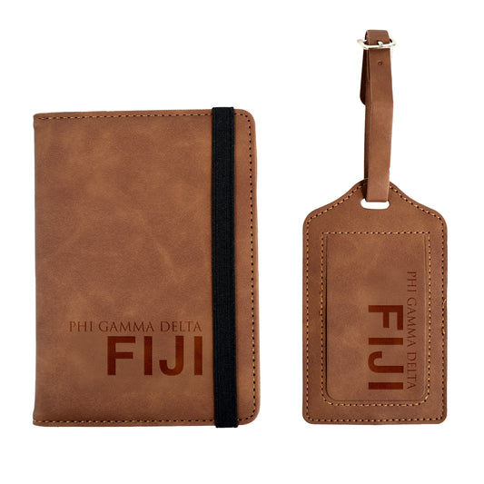 Phi Gamma Delta Passport Holder & Luggage Tag Travel Gift Set