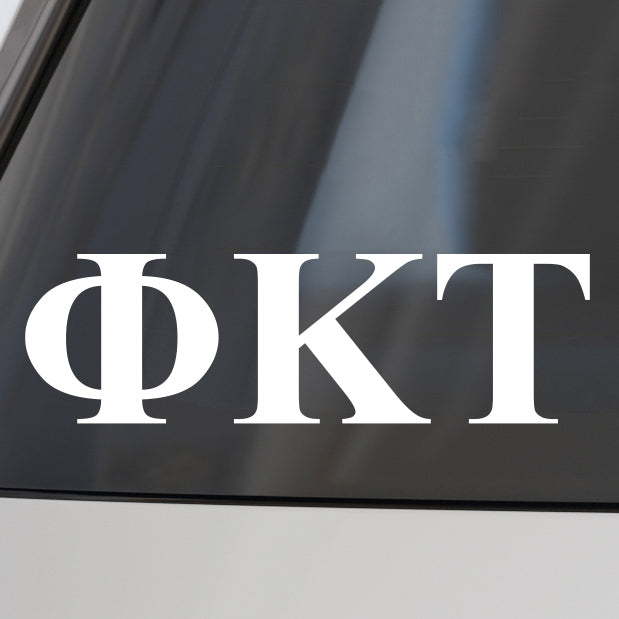 Phi Kappa Tau Fraternity Car Decal Sticker- Greek Letters Design