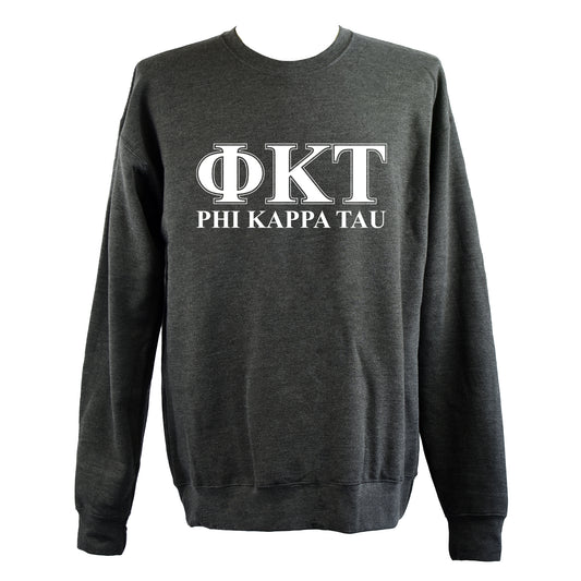 Phi Kappa Tau Sweatshirt- Crewneck Fraternity Varsity Letters Design