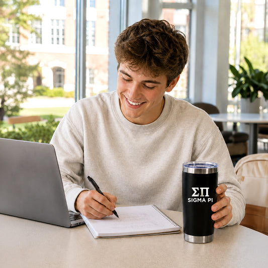 Sigma Pi 20 oz. Insulated Tumbler with Greek Letters