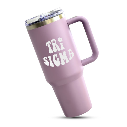Tri Sigma Tumbler - 40oz Stainless Steel with Handle
