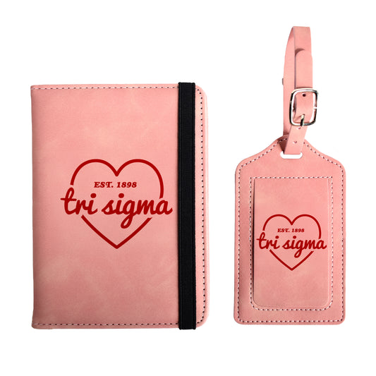 Tri Sigma Passport Holder & Luggage Tag Travel Gift Set