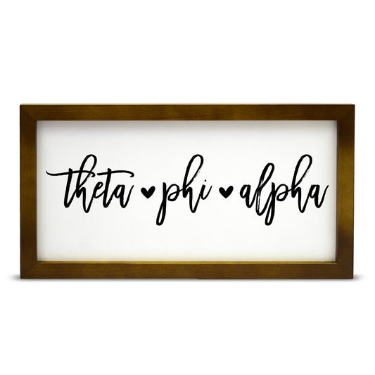 Theta Phi Alpha Script Wooden Sign