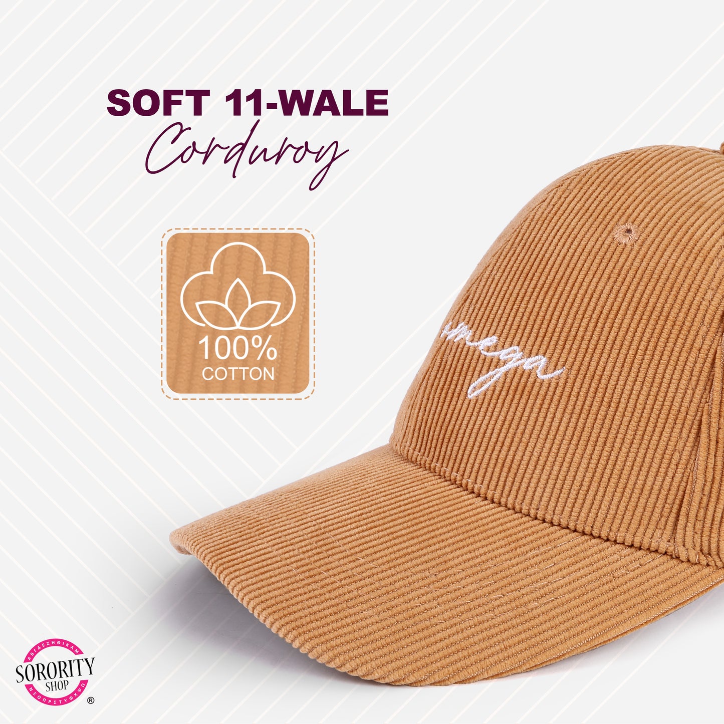 Gamma Phi Beta Baseball Hat - Embroidered GPB Logo Baseball Cap