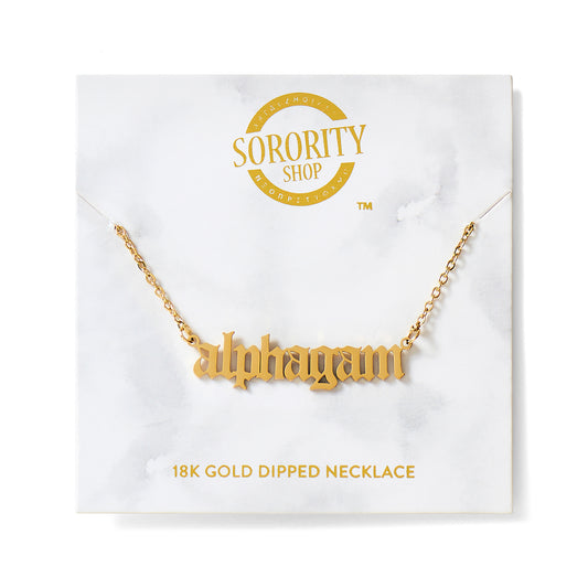 Alpha Gamma Delta Old English Style Sorority Necklace