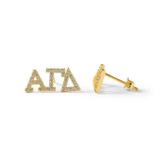 Alpha Gamma Delta 18k Gold Plated Stud Earrings