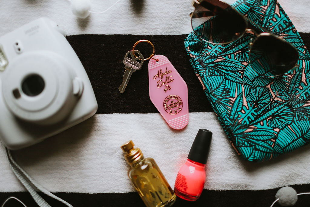 Alpha Delta Pi Vintage motel keychains