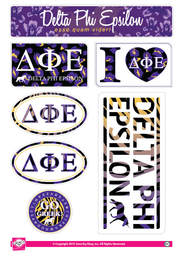 Delta Phi Epsilon <br> Animal Print Stickers