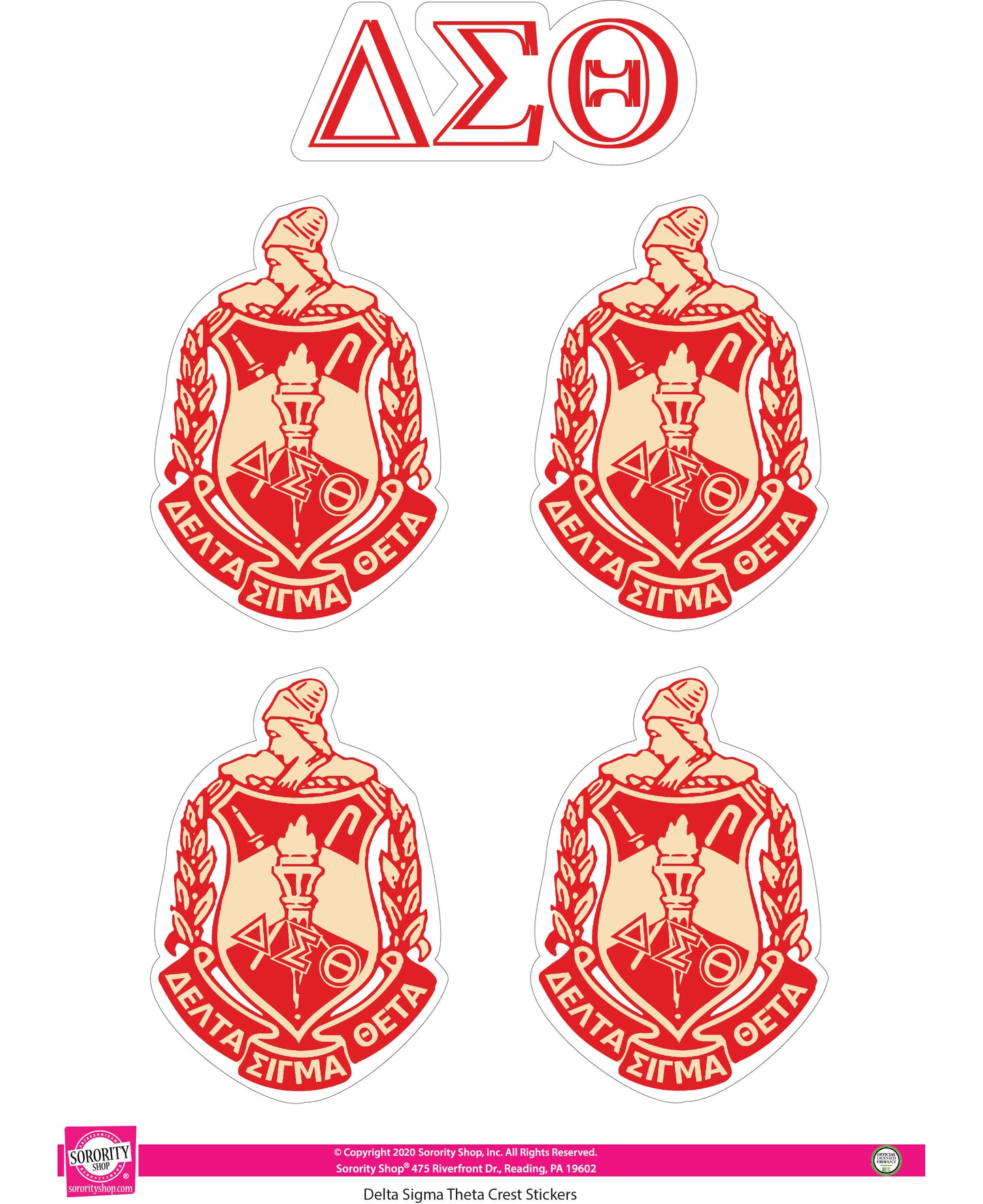 Delta Sigma Theta Crest Sticker Sheet