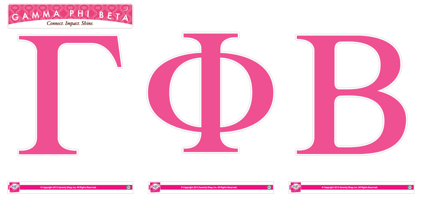 Gamma Phi Beta <br> Jumbo Letter Decals