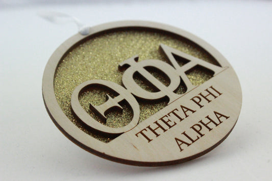 Theta Phi Alpha - Laser Carved Ornament - 3" Round