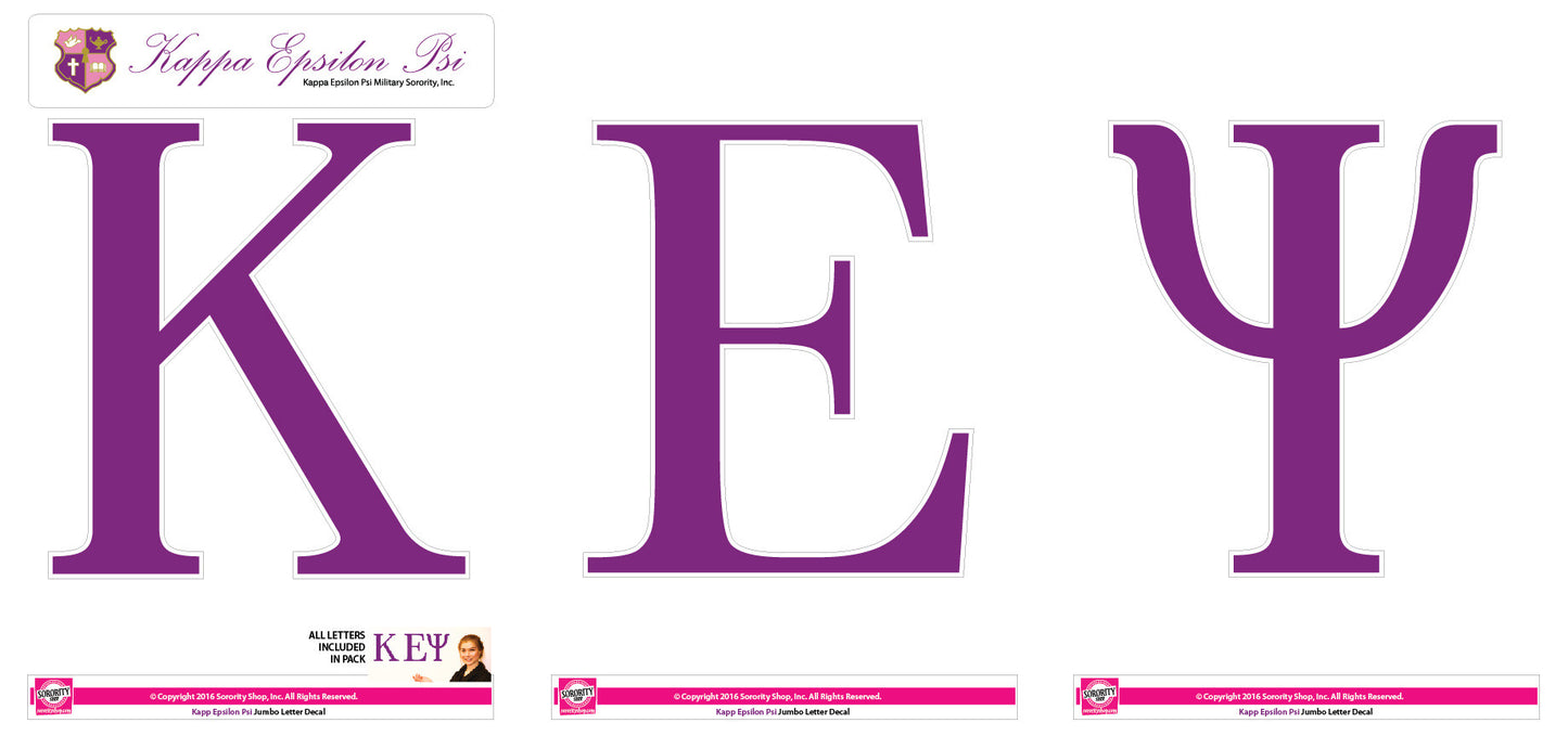 Kappa Epsilon Psi <br> Jumbo Letter Decals