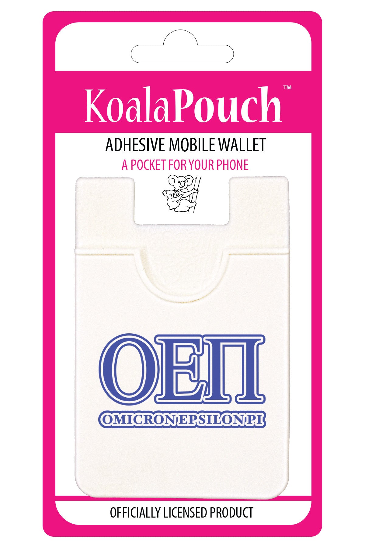 Omicron Epsilon Pi Koala Pouch - Greek Letters Design - Phone Wallet