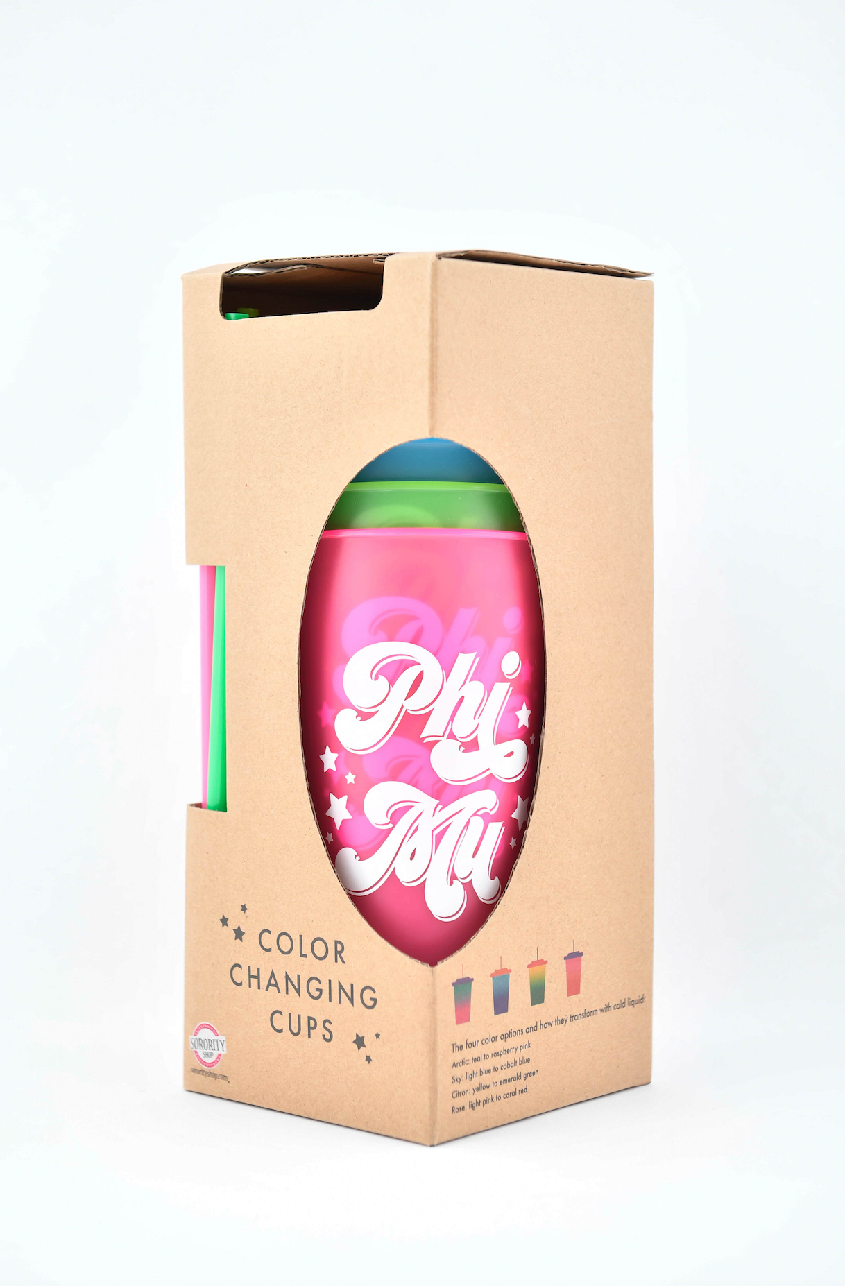 Phi Mu Color Changing Cups (Set of 4)