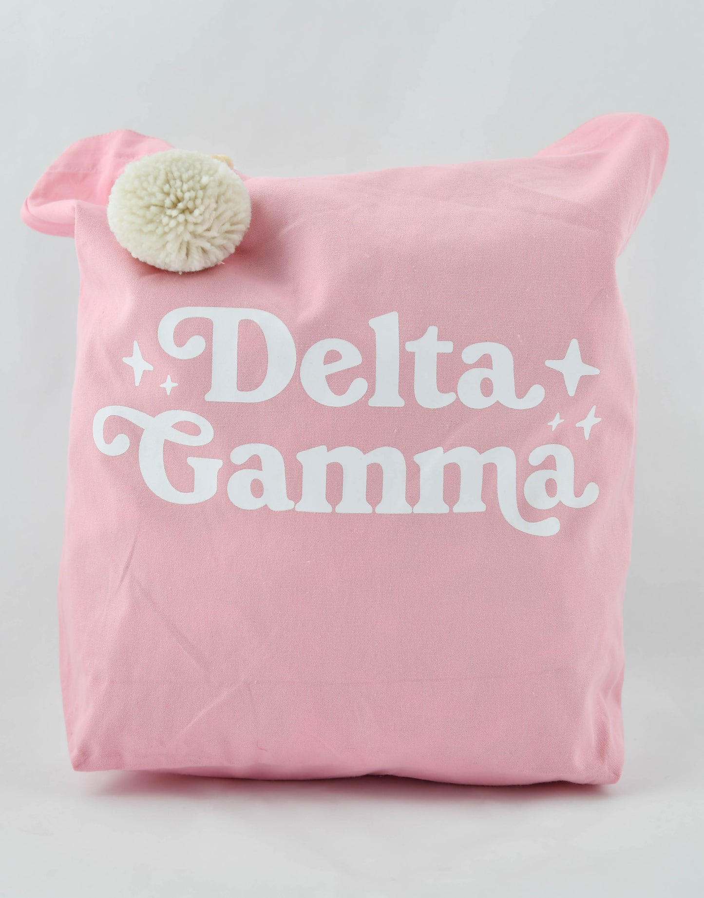 Delta Gamma Retro Pom Pom Tote Bag