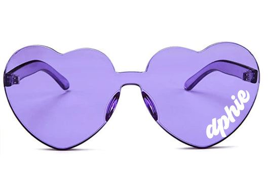 Delta Phi Epsilon Sunglasses — Heart Shaped Sunglasses Printed With DPE Logo