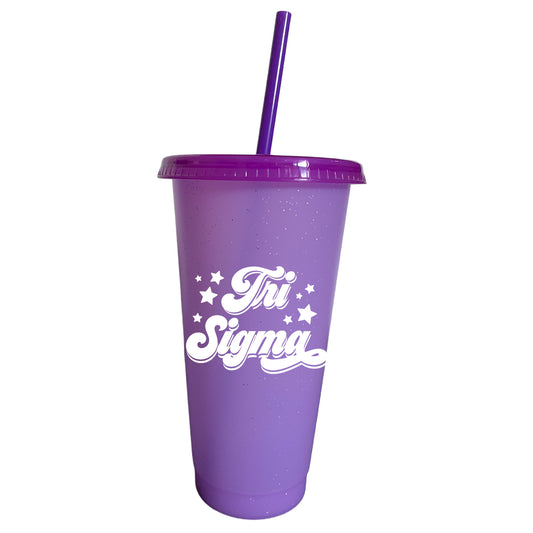 Sigma Sigma Sigma Glitter Color Changing Cup 4-Pack