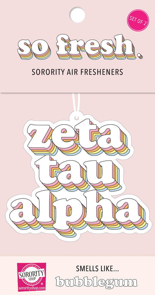 Zeta Tau Alpha - Retro Air Freshener - Bubblegum Scent