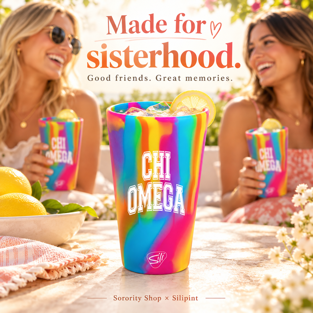 Sorority Shop x Silipint Chi Omega 16oz Silicone Cup