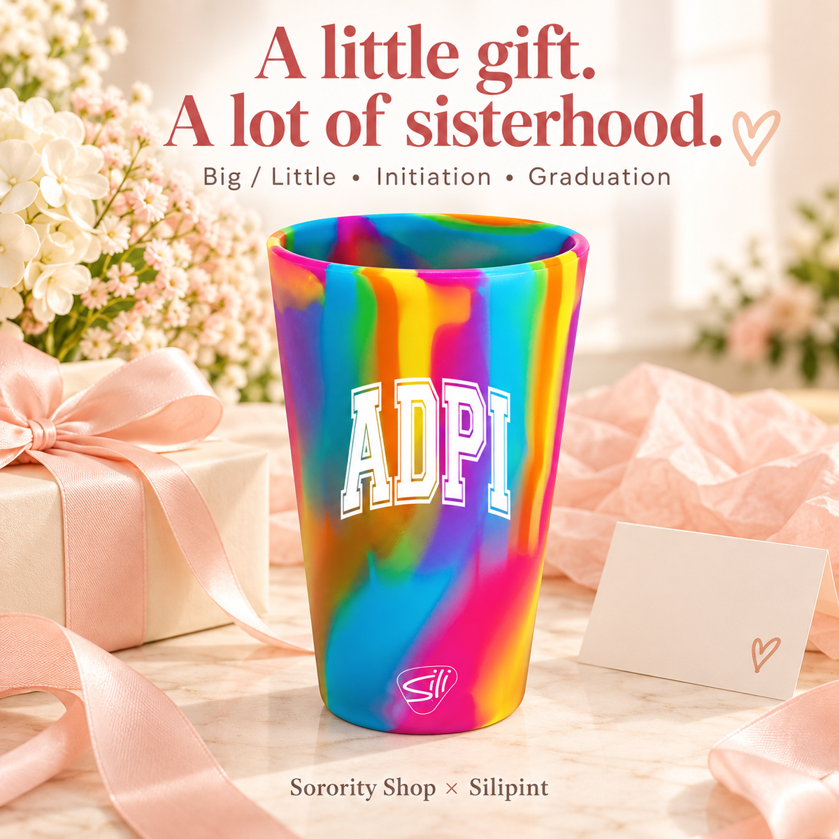 Sorority Shop x Silipint Alpha Delta Pi 16oz Silicone Cup