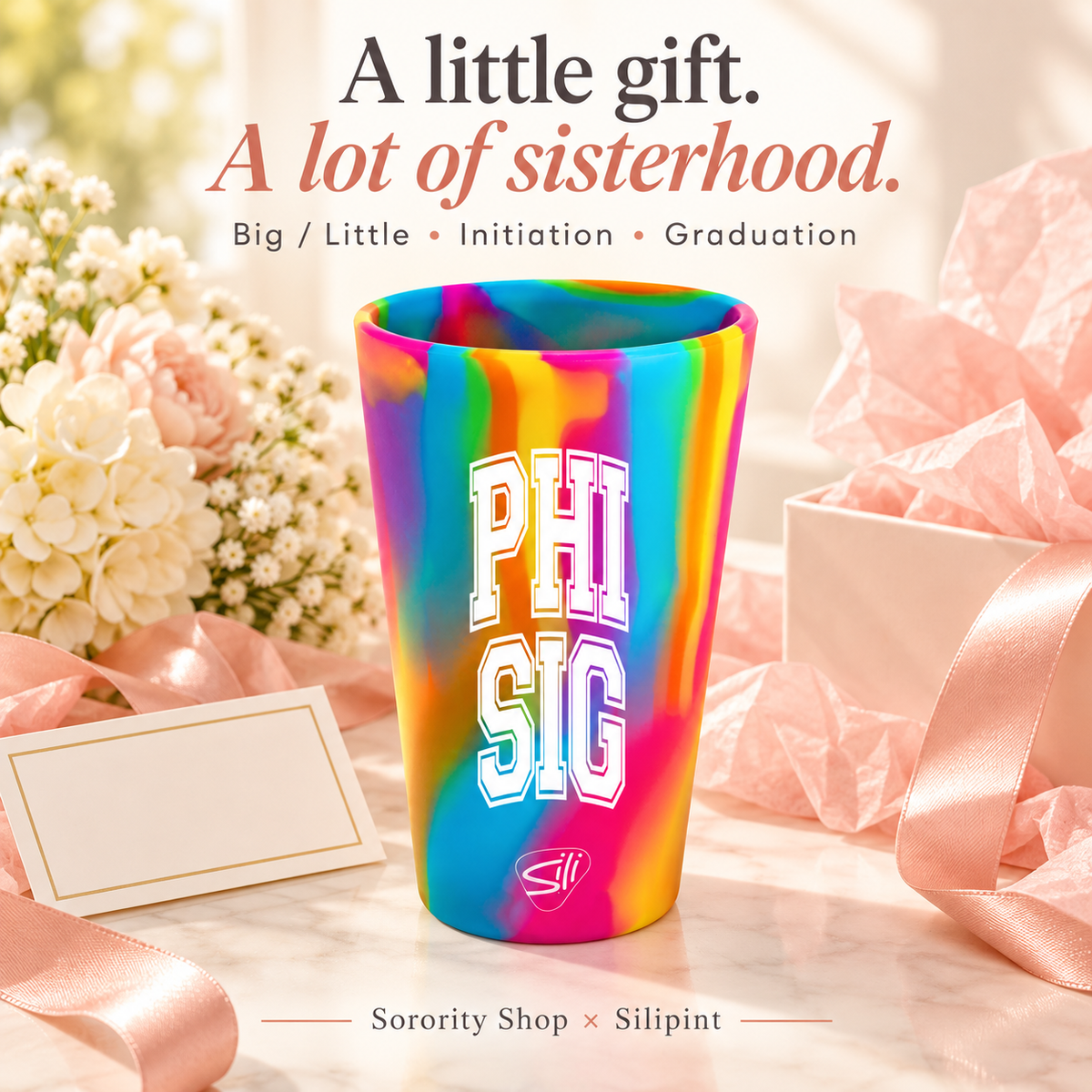 Sorority Shop x Silipint Phi Sigma Sigma 16oz Silicone Cup