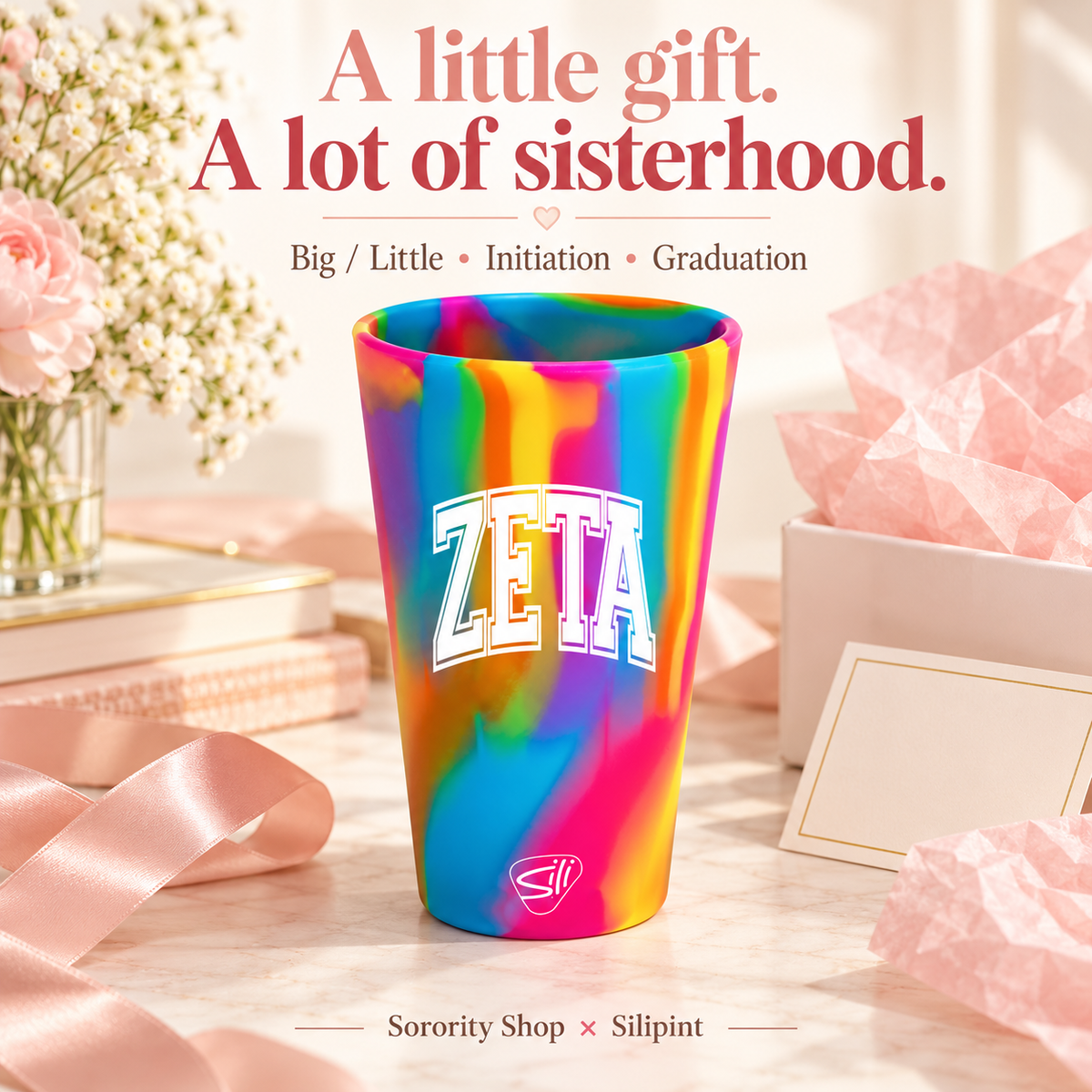 Sorority Shop x Silipint Zeta Tau Alpha 16oz Silicone Cup