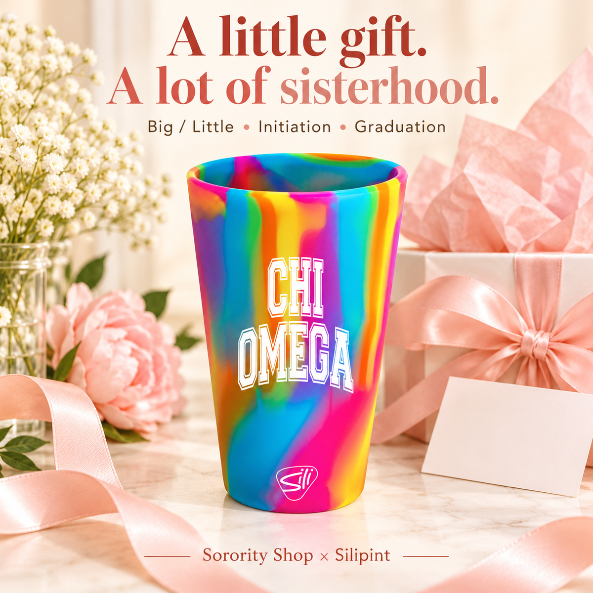 Sorority Shop x Silipint Chi Omega 16oz Silicone Cup