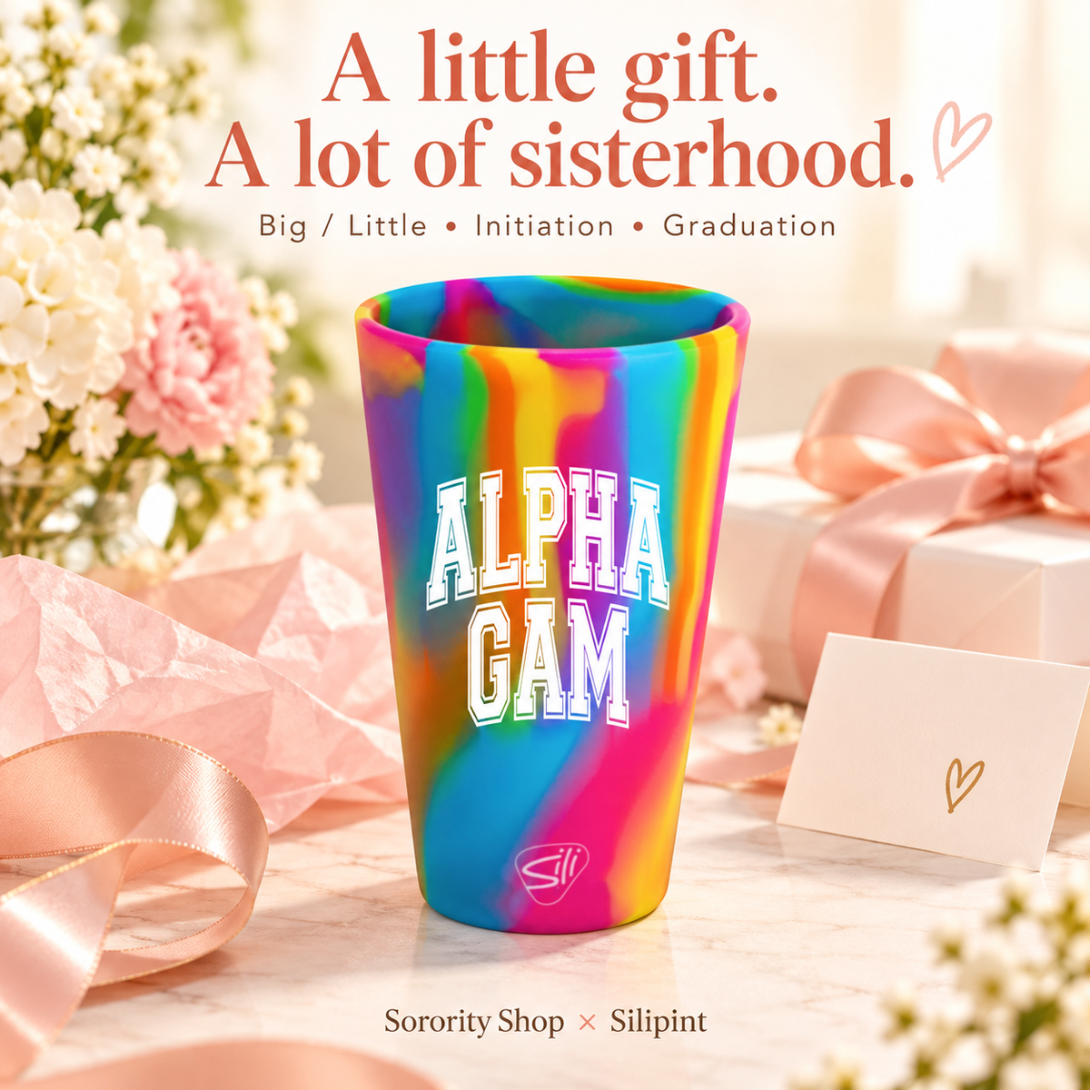 Sorority Shop x Silipint Alpha Gamma Delta 16oz Silicone Cup