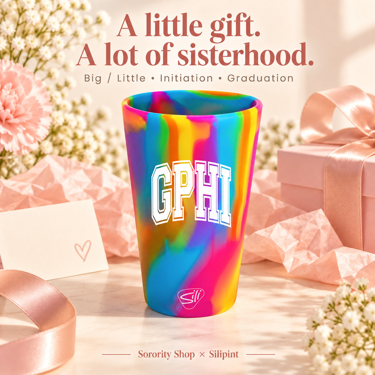 Sorority Shop x Silipint Gamma Phi Beta 16oz Silicone Cup