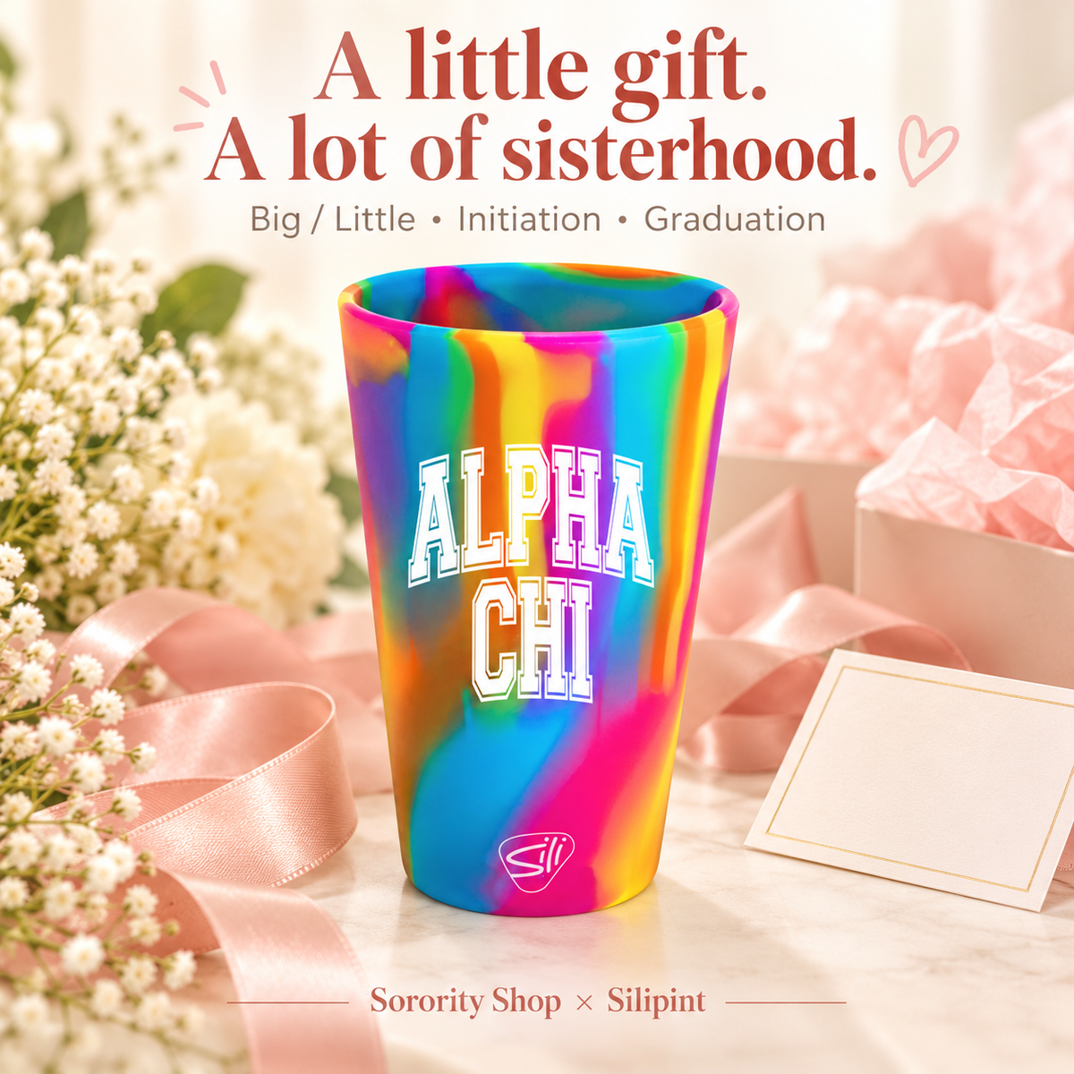 Sorority Shop x Silipint Alpha Chi Omega 16oz Silicone Cup