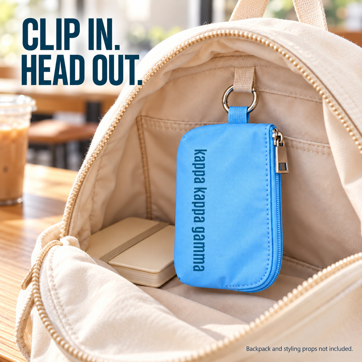 Kappa Kappa Gamma Zipper Wallet Pouch with Keyring