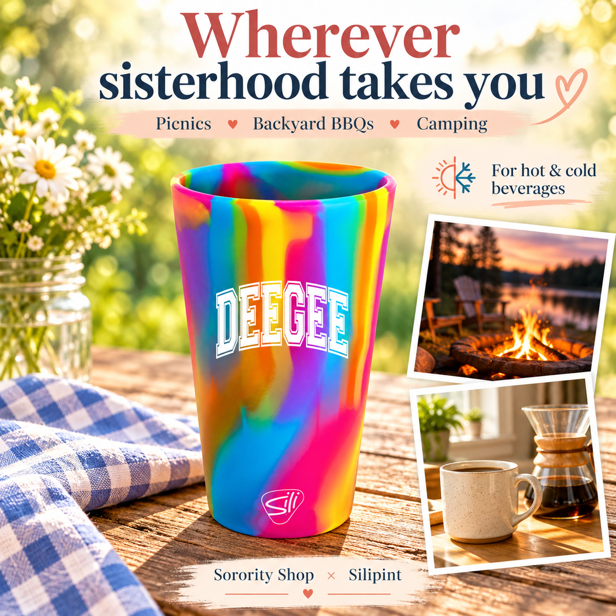 Sorority Shop x Silipint Delta Gamma 16oz Silicone Cup