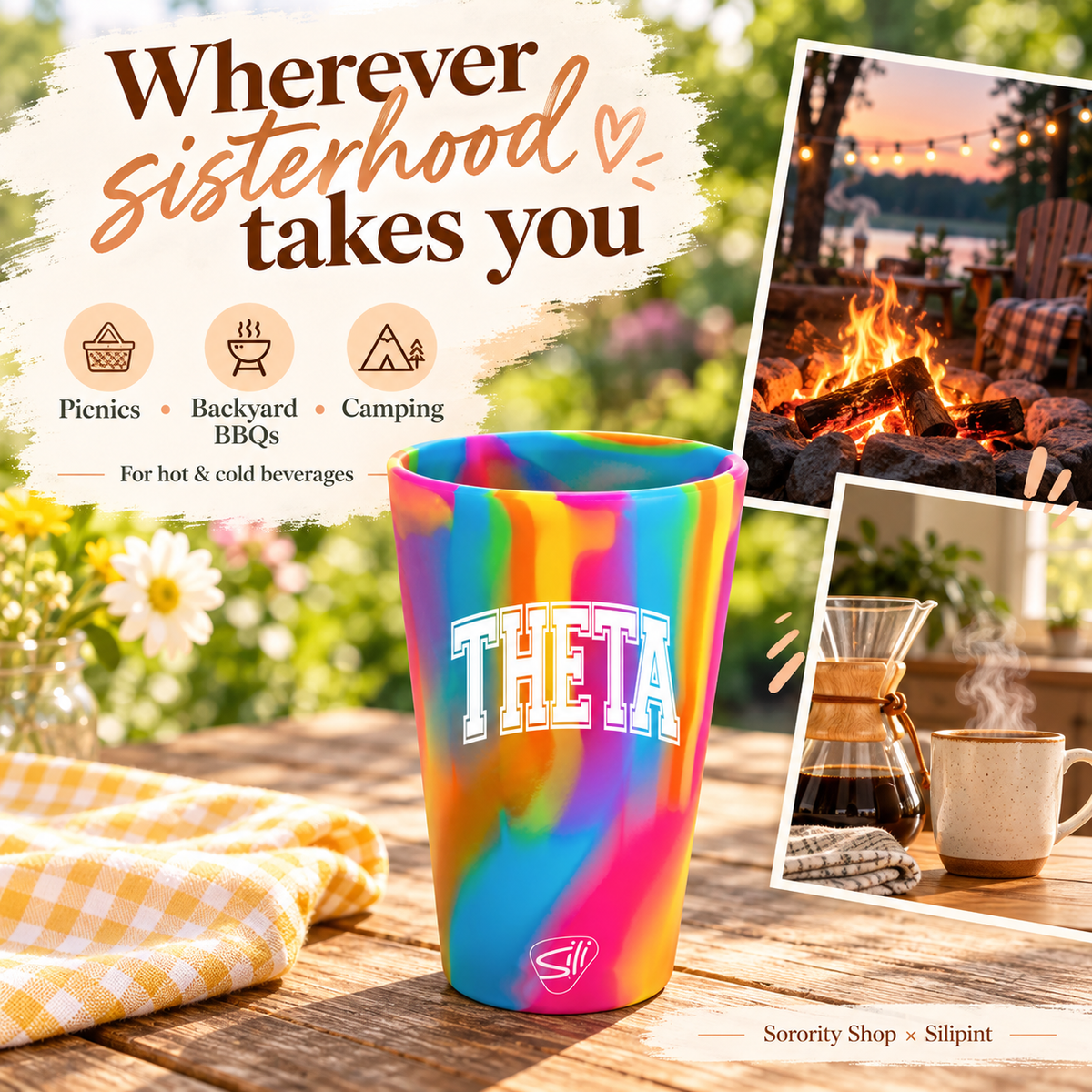 Sorority Shop x Silipint Kappa Alpha Theta 16oz Silicone Cup