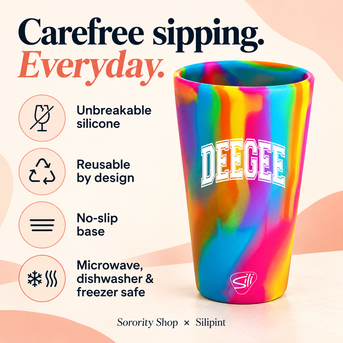 Sorority Shop x Silipint Delta Gamma 16oz Silicone Cup