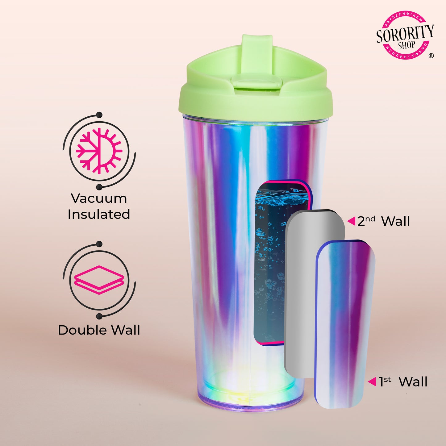 Kappa Kappa Gamma Retro Style Sorority Tumbler