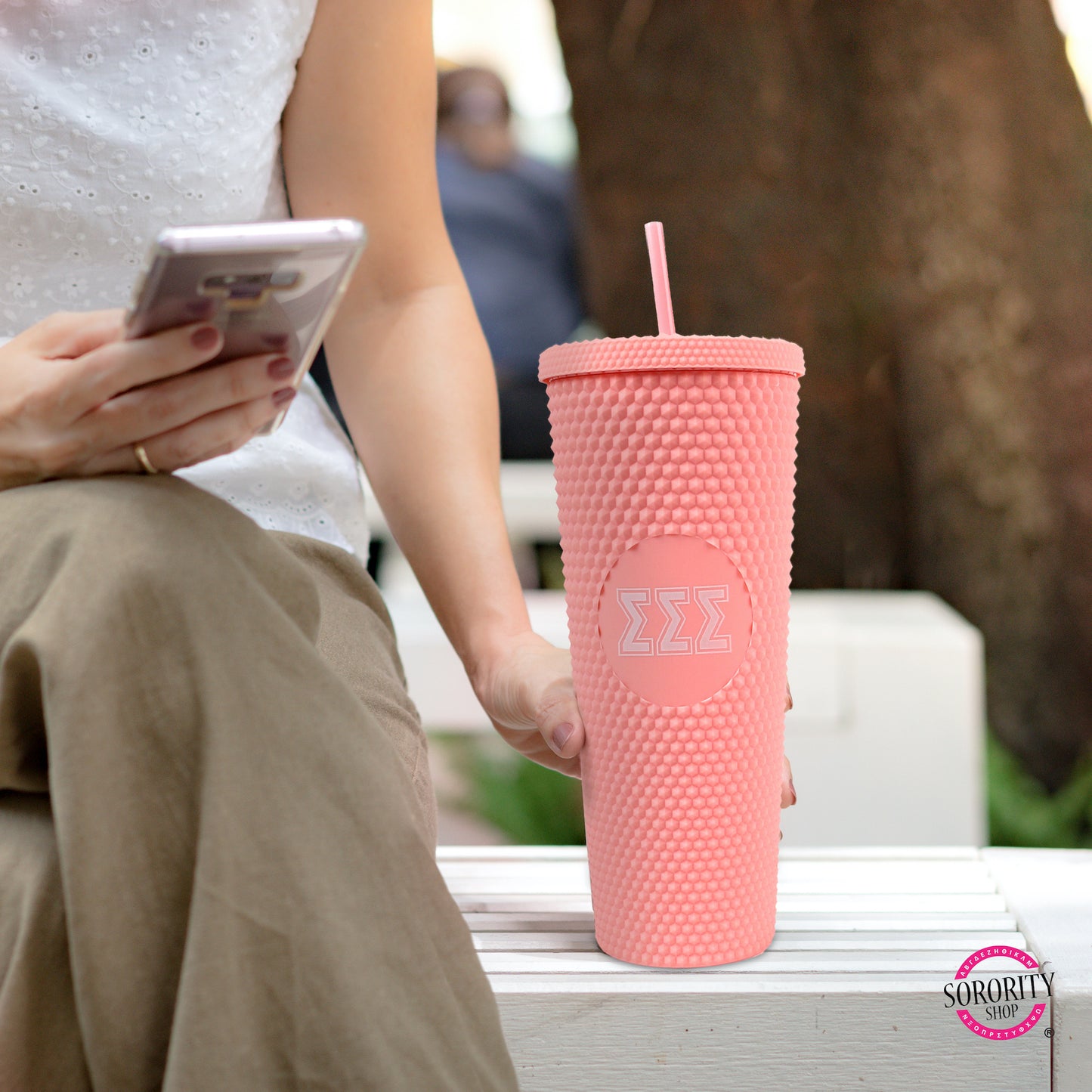Phi Sigma Sigma Studded Tumbler