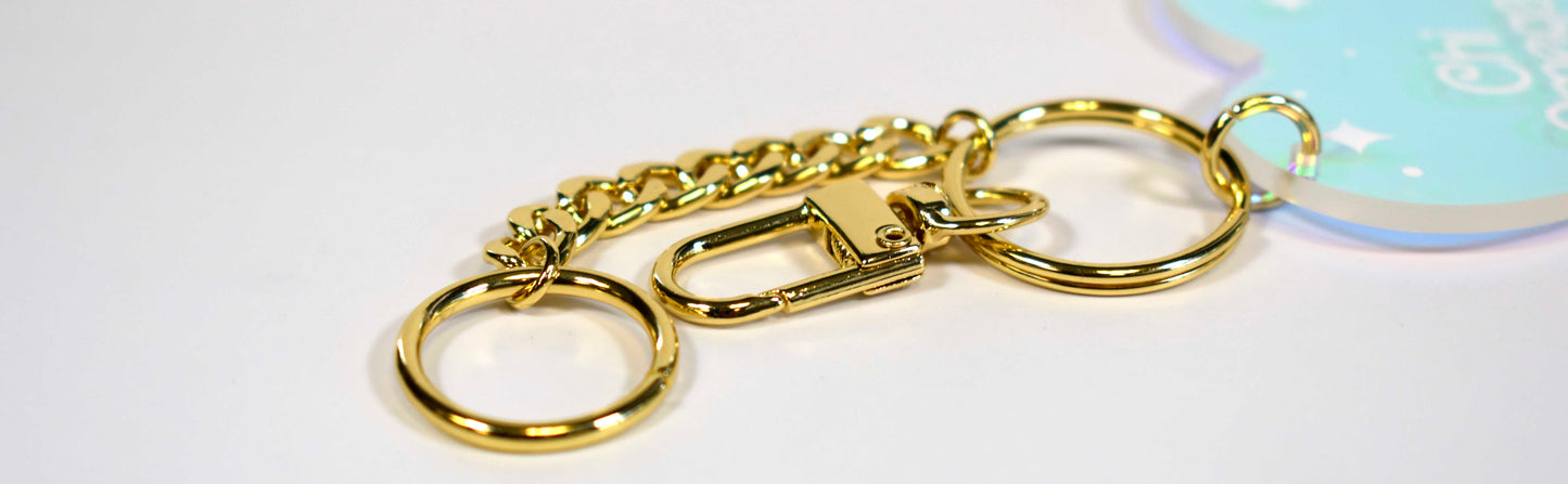 Delta Zeta Keychain - Iridescent Heart Design