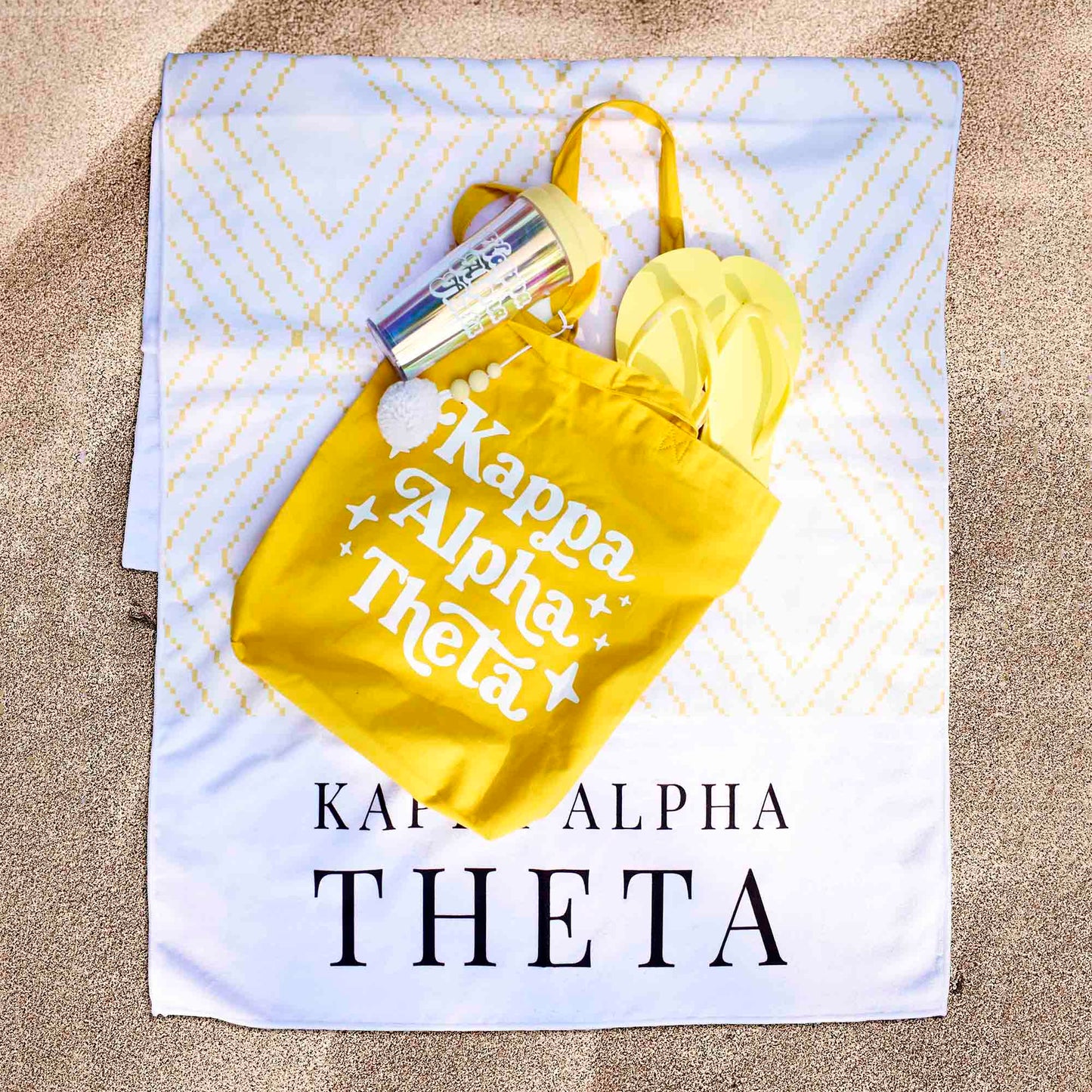 Kappa Kappa Gamma Flip Flops, With Greek Letter Cutouts