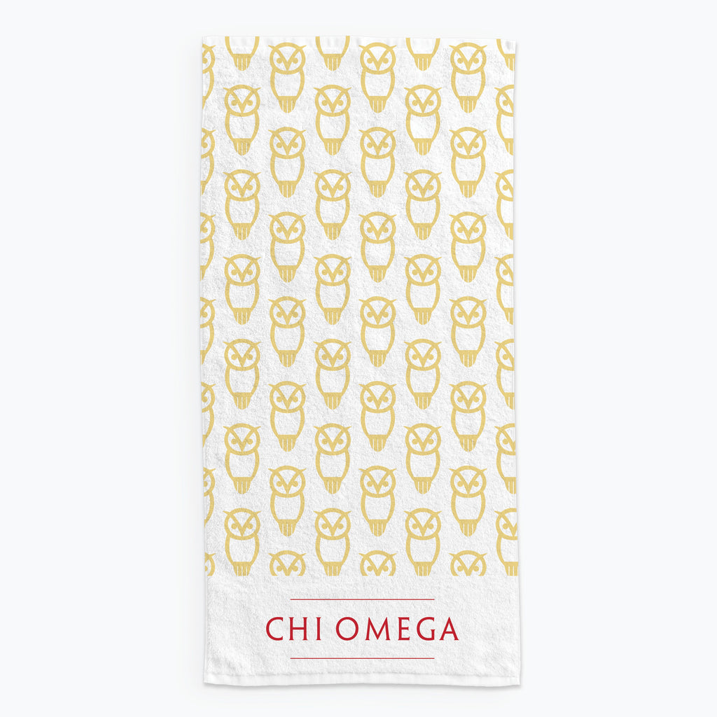 Chi Omega Beach Towel- Lightweight Brand Design