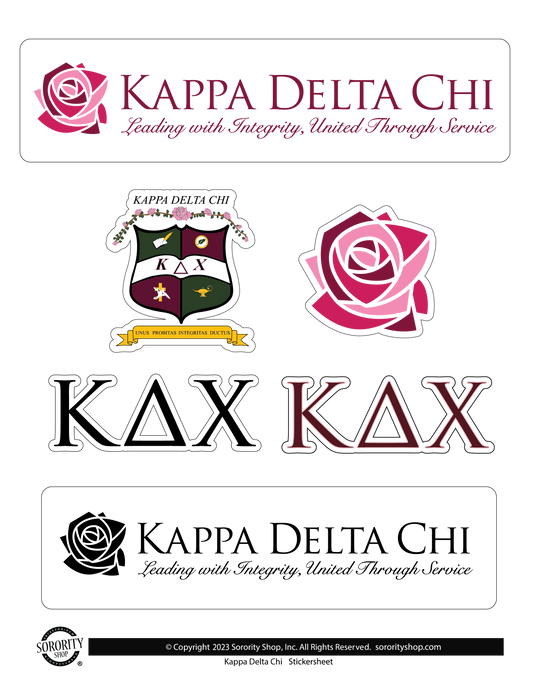 Kappa Delta Chi Sorority Sticker Sheet- Brand Focus