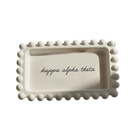 Kappa Alpha Theta Jewelry Dish - Rectangular Cursive Script Sorority Name