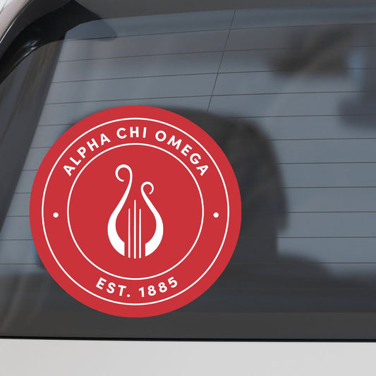 Alpha Chi Omega Sorority Car Decal Sticker- Full Color Circle Logo
