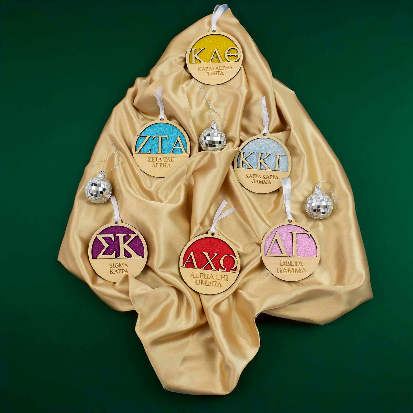 Kappa Kappa Gamma - Laser Carved Ornament - 3" Round
