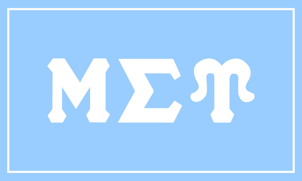 Mu Sigma Upsilon Sorority Greek Letters Flag, Two-Color Design