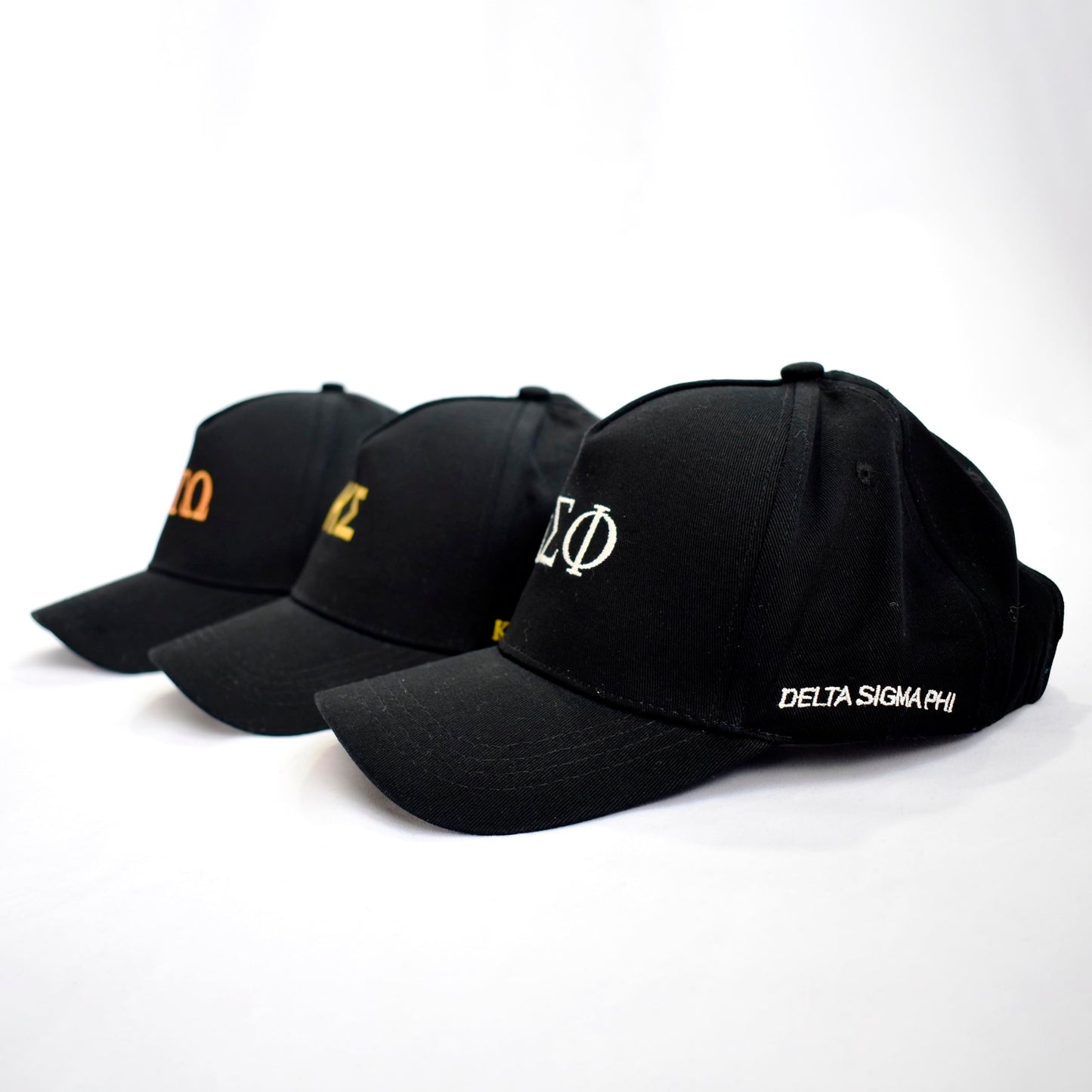 Delta Chi Baseball Cap- Brushed Cotton 5-Panel Black Hat