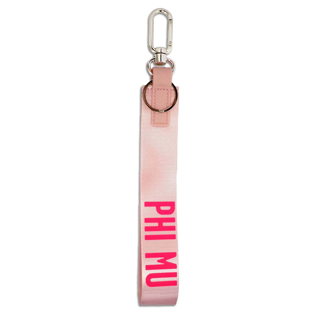 Phi Mu Keychain- Hands-Free Wristlet Lanyard Style