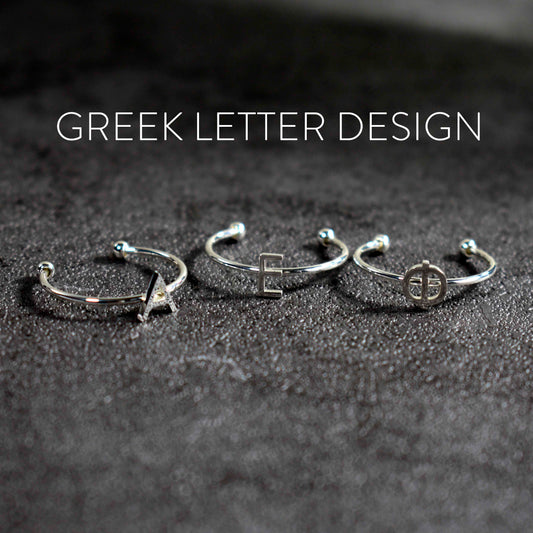 Delta Delta Delta Silver Stacking Ring Set