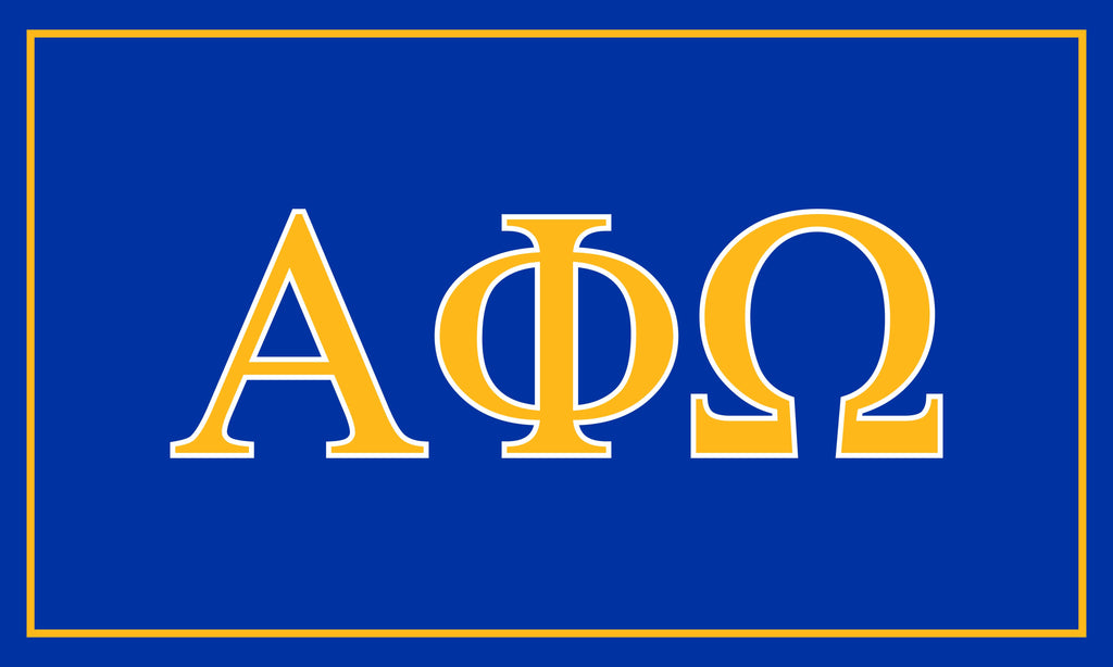 Alpha Phi Omega Fraternity Greek Letters Flag, Two-Color Design