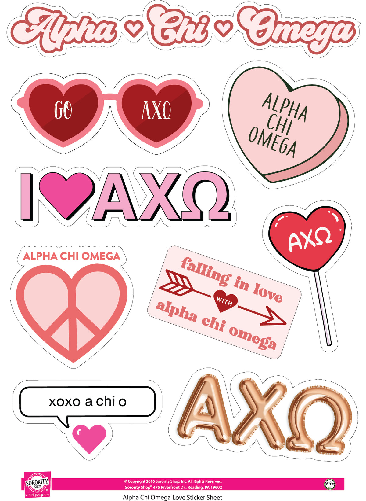 Sorority Shop - Sticker Sheet- Love Theme